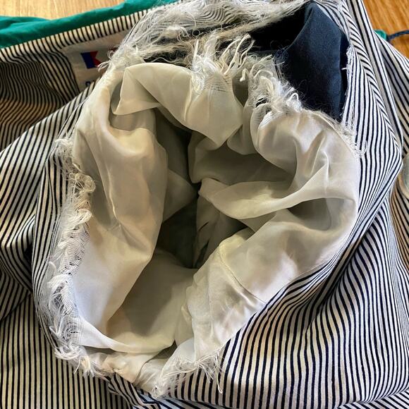 Castaways Vintage Blue Nautical Stripe Windbreaker Jacket Unisex Mens XLarge - Picture 10 of 16